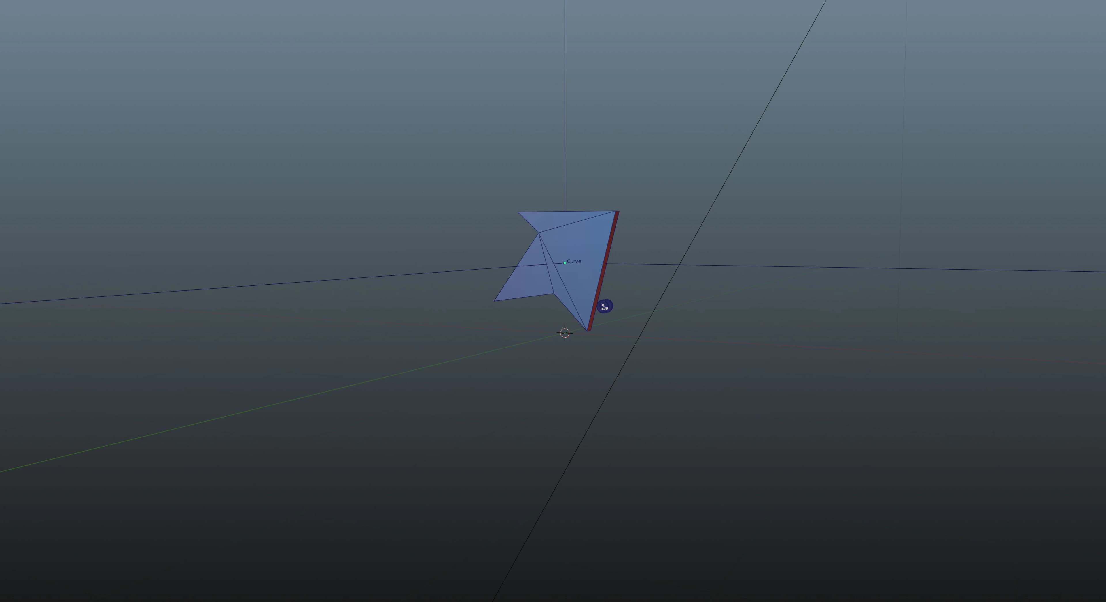 3D viewport showing an angular purple logo model