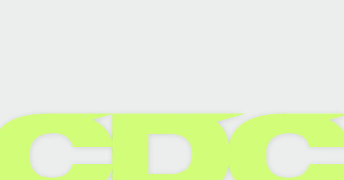 Cropped CDC wordmark in fluorescent yellow and white