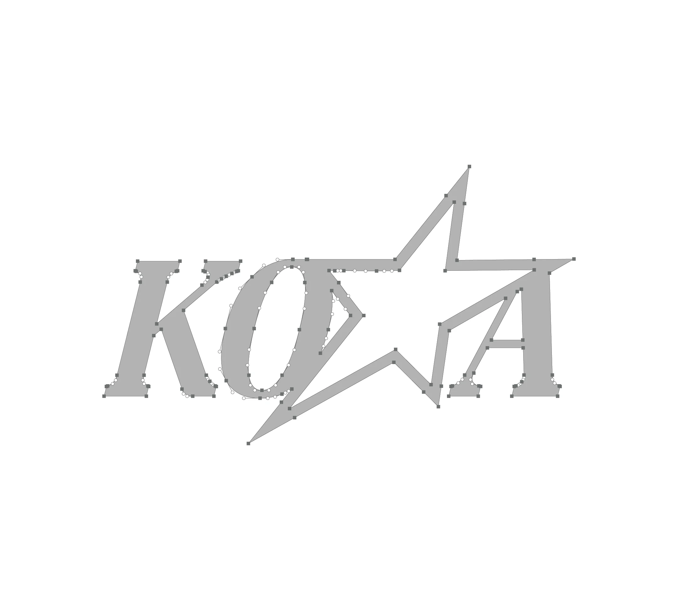 Kota star wordmark construction sketch