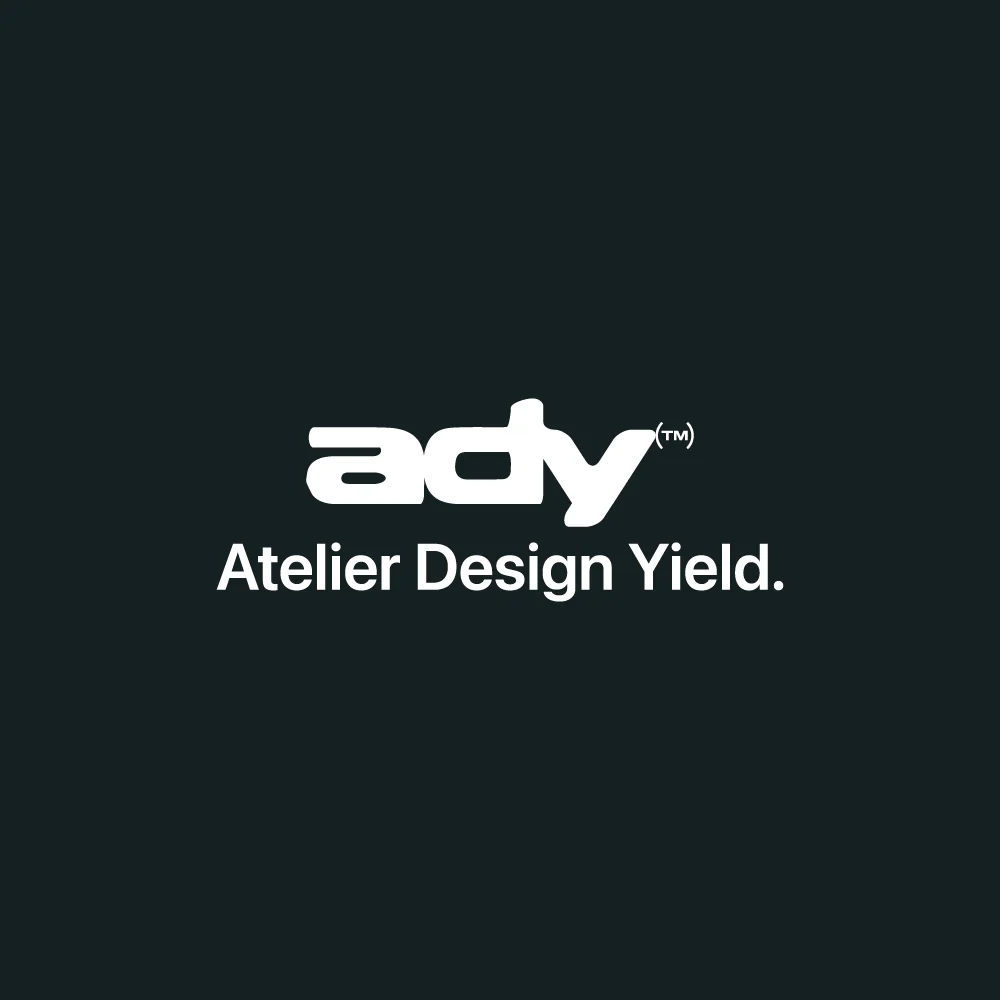 ADY Atelier Design Yield logo on dark green
