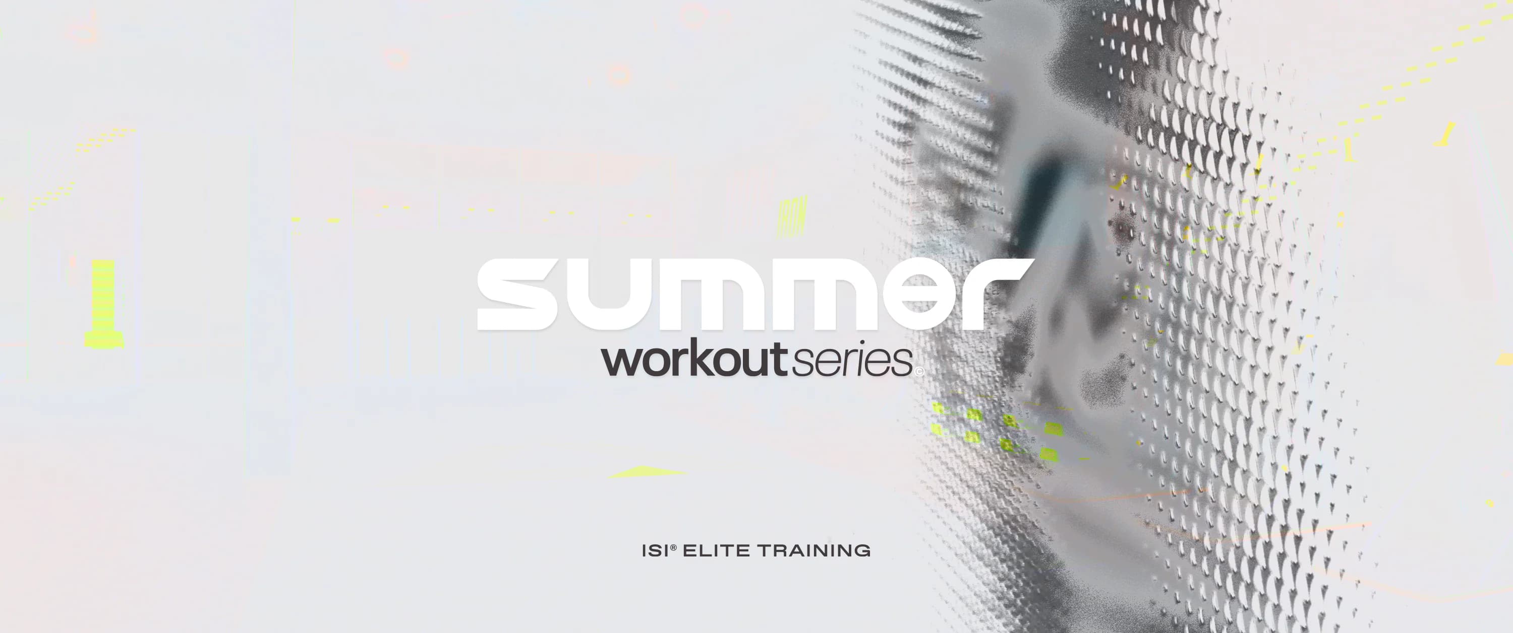 Summer Workout Series graphic in white and gray